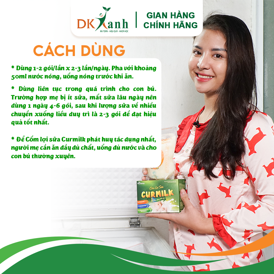 Cốm lợi sữa Curmilk - DK Pharma (hộp 20 gói)