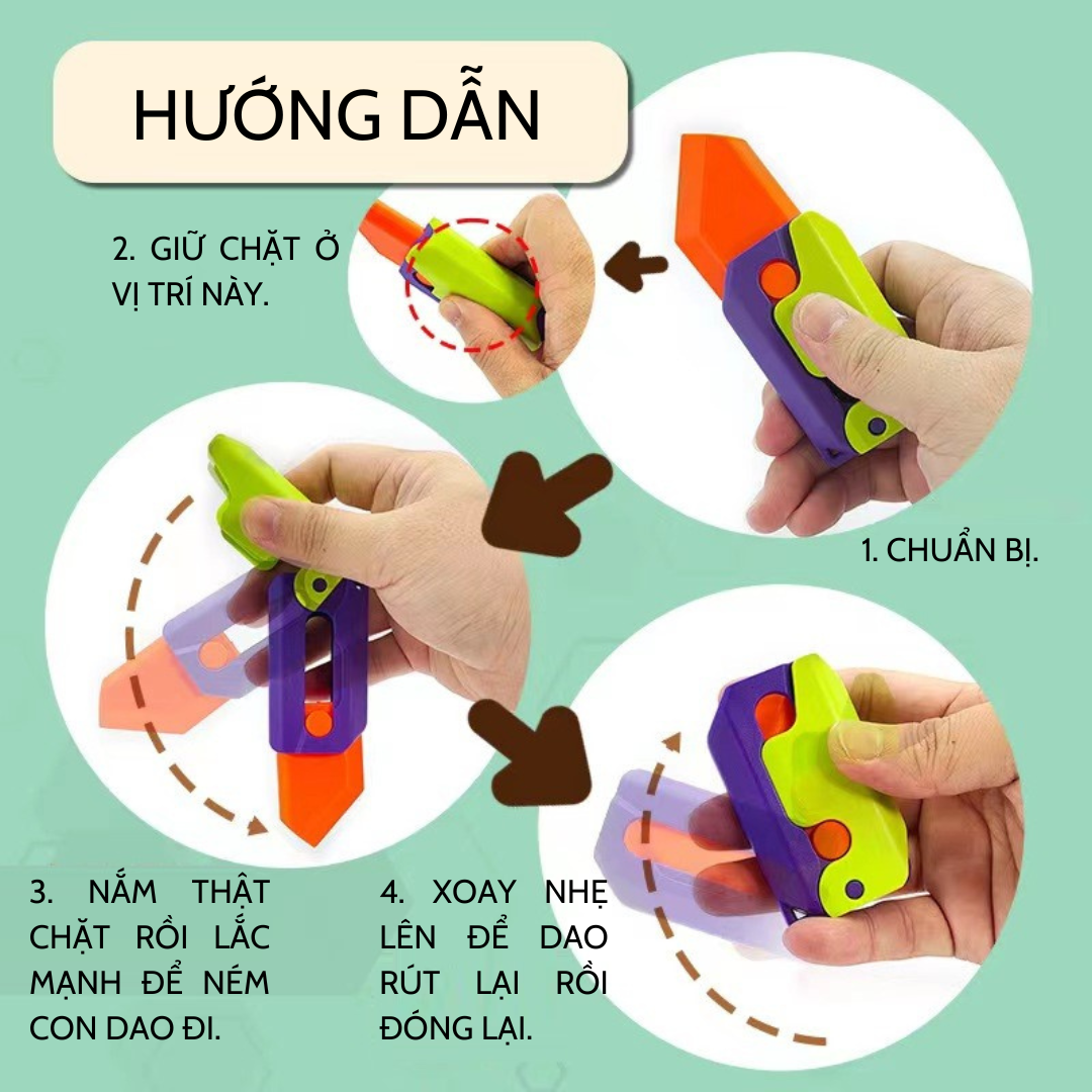 Dao Cà Rốt Trọng Lực 3D, Dao Cà Rốt Mini Giảm Stress