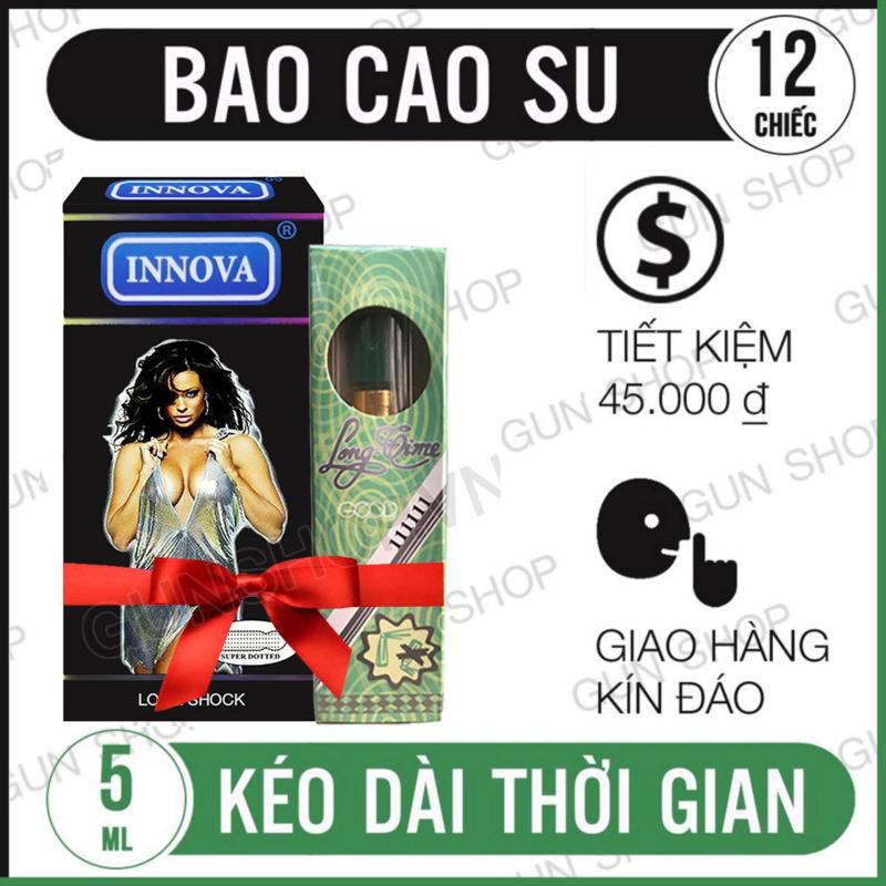 bao cao su gân gai kéo dài thời gian INNOVA đen tặng 1 longtime xanh tốt nhất