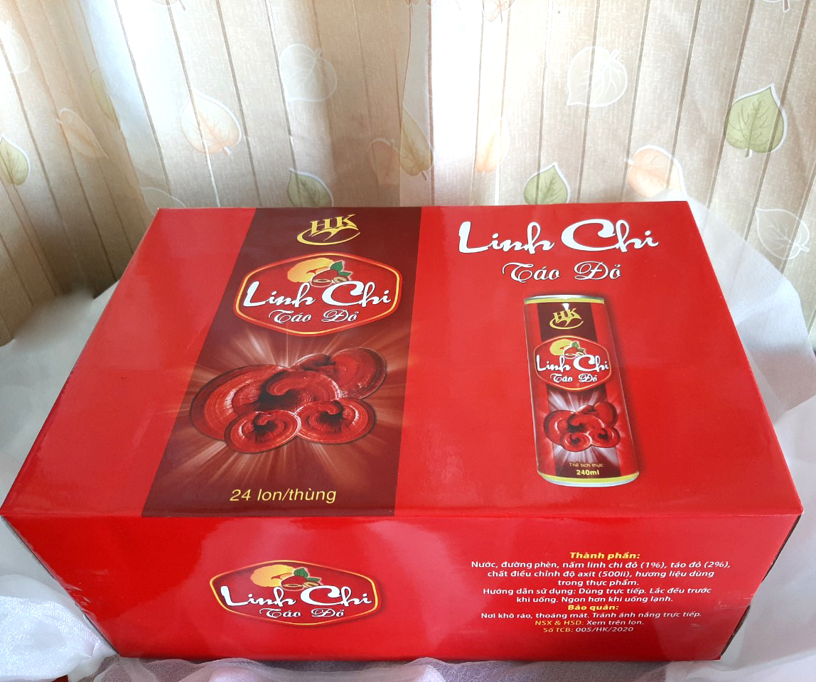 Nước Linh Chi - Táo Đỏ (Thùng 24 lon x 240ml)
