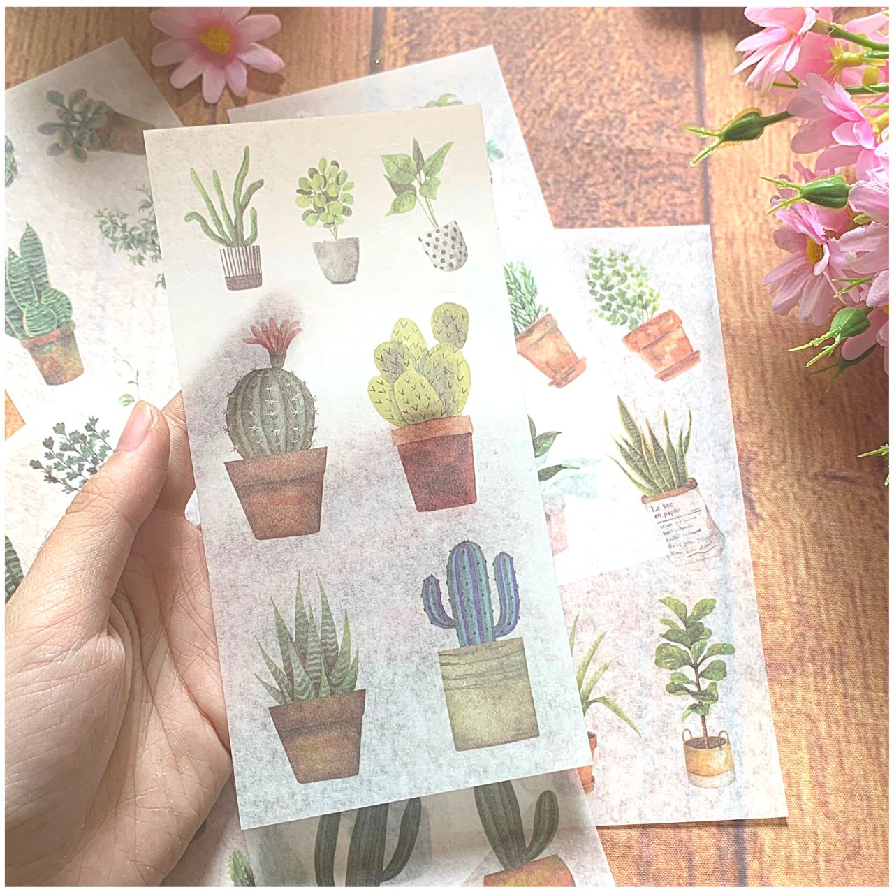 [HCM]Bộ 6 Tấm Sticker Dán Trang Trí - Cây Cảnh Mini