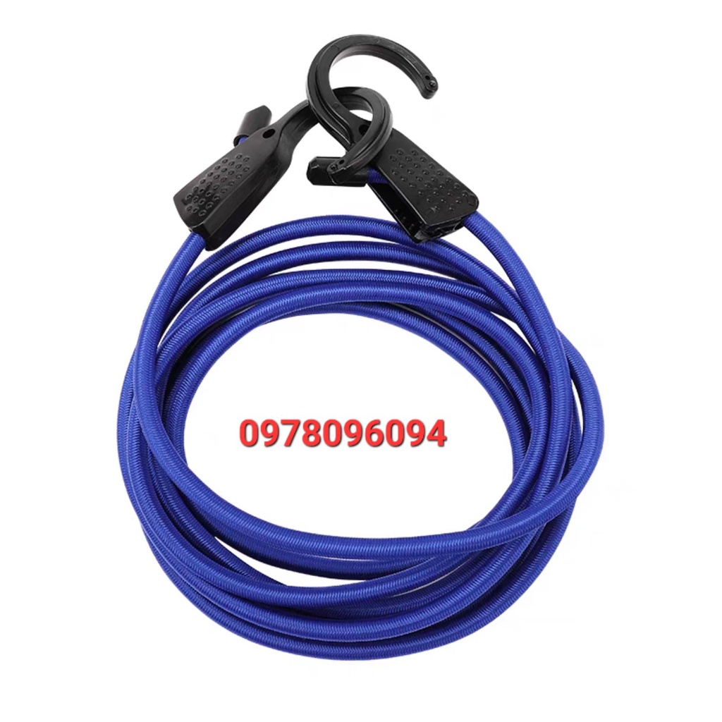 Dây ràng điều chỉnh 1.5m dây chằn điều chỉnh móc đồ xe máy dây thun ràng tăng chỉnh móc nhựa