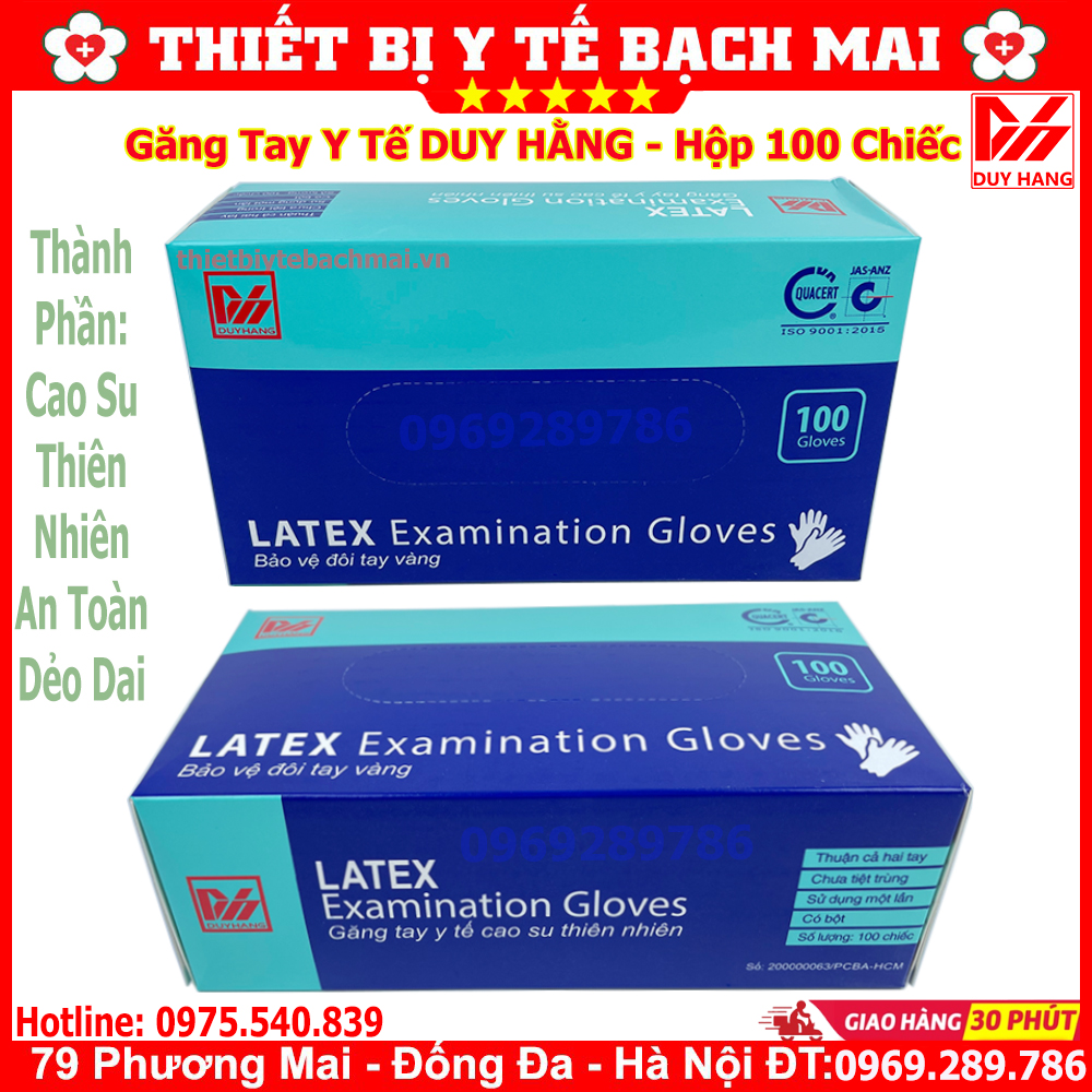 Găng Tay Y Tế Duy Hằng Có Bột Hộp 100 Chiếc