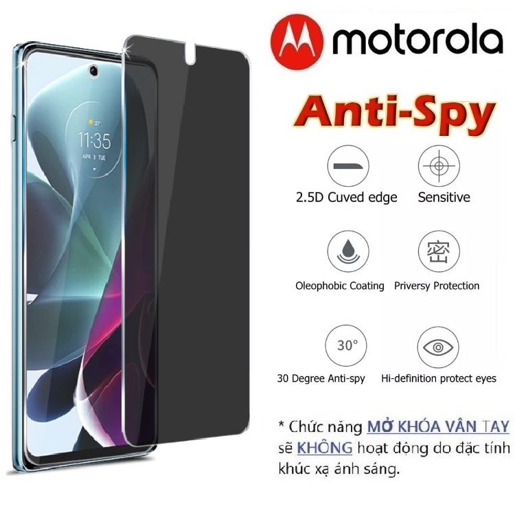 Cường lực Chống nhìn trộm Motorola Moto G200 (Full Màn, Full Keo)