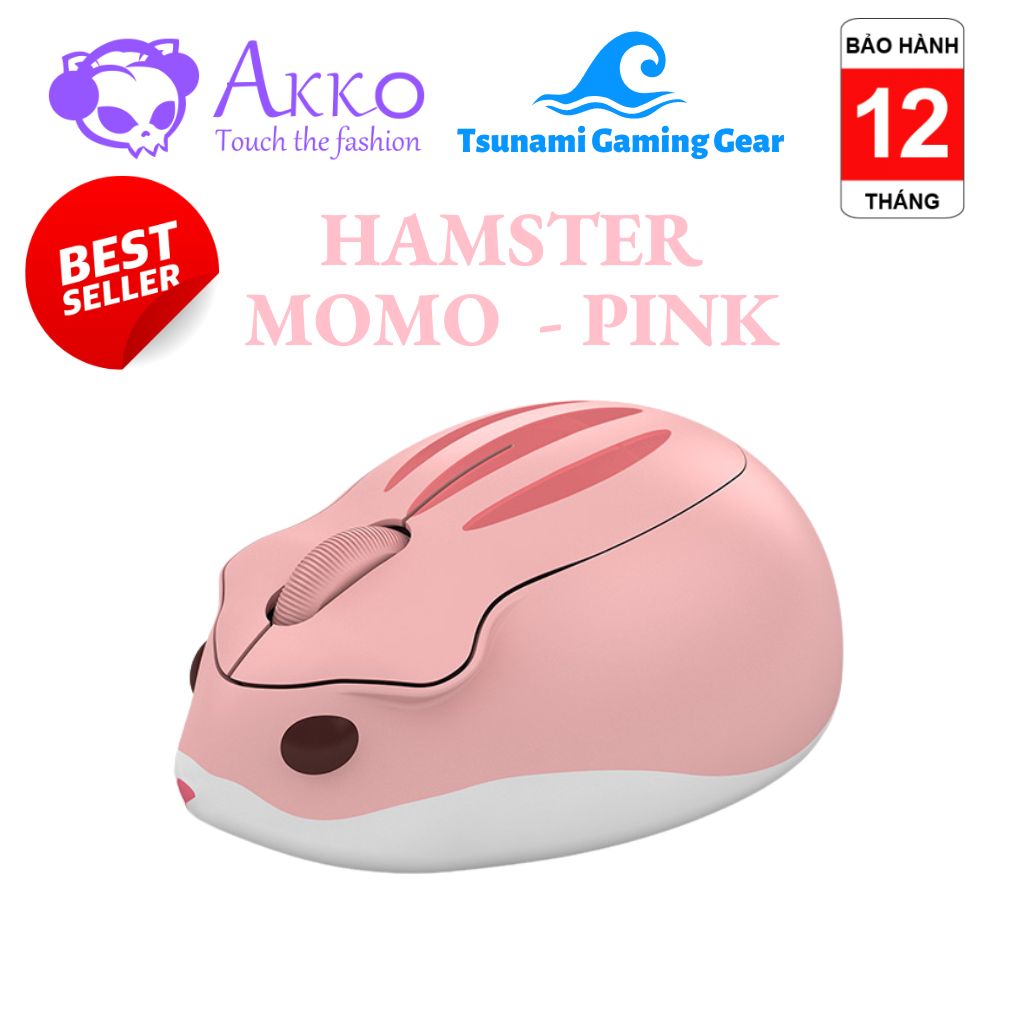 Chuột máy tính không dây Akko Hamster Wireless mouse siêu dễ thương - Sử dụng pin AA