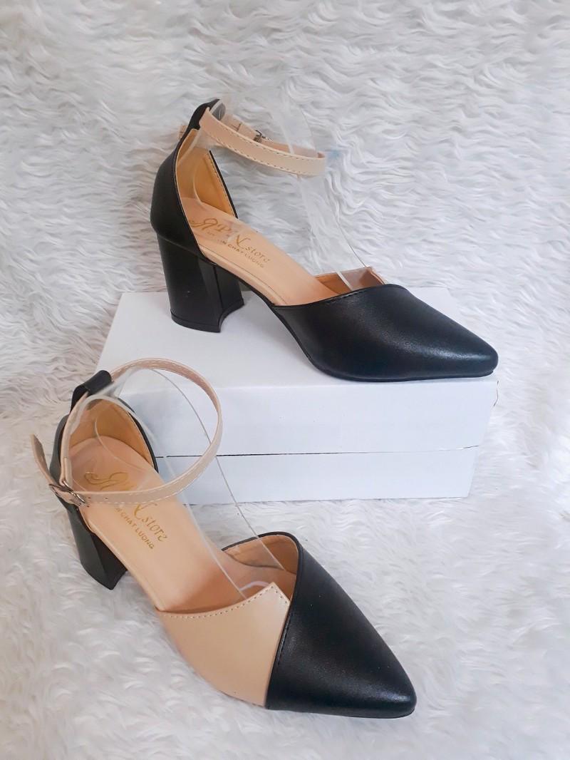 [HCM]Giày cao gót pha màu cực xinh