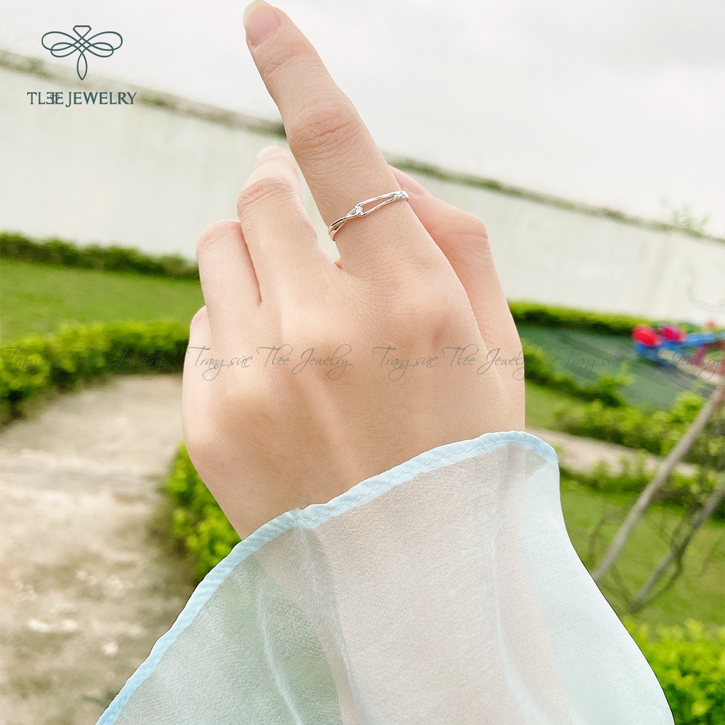 Nhẫn bạc nữ TLEE hình khối móc nối basic cá tính TleeJewelry A0173