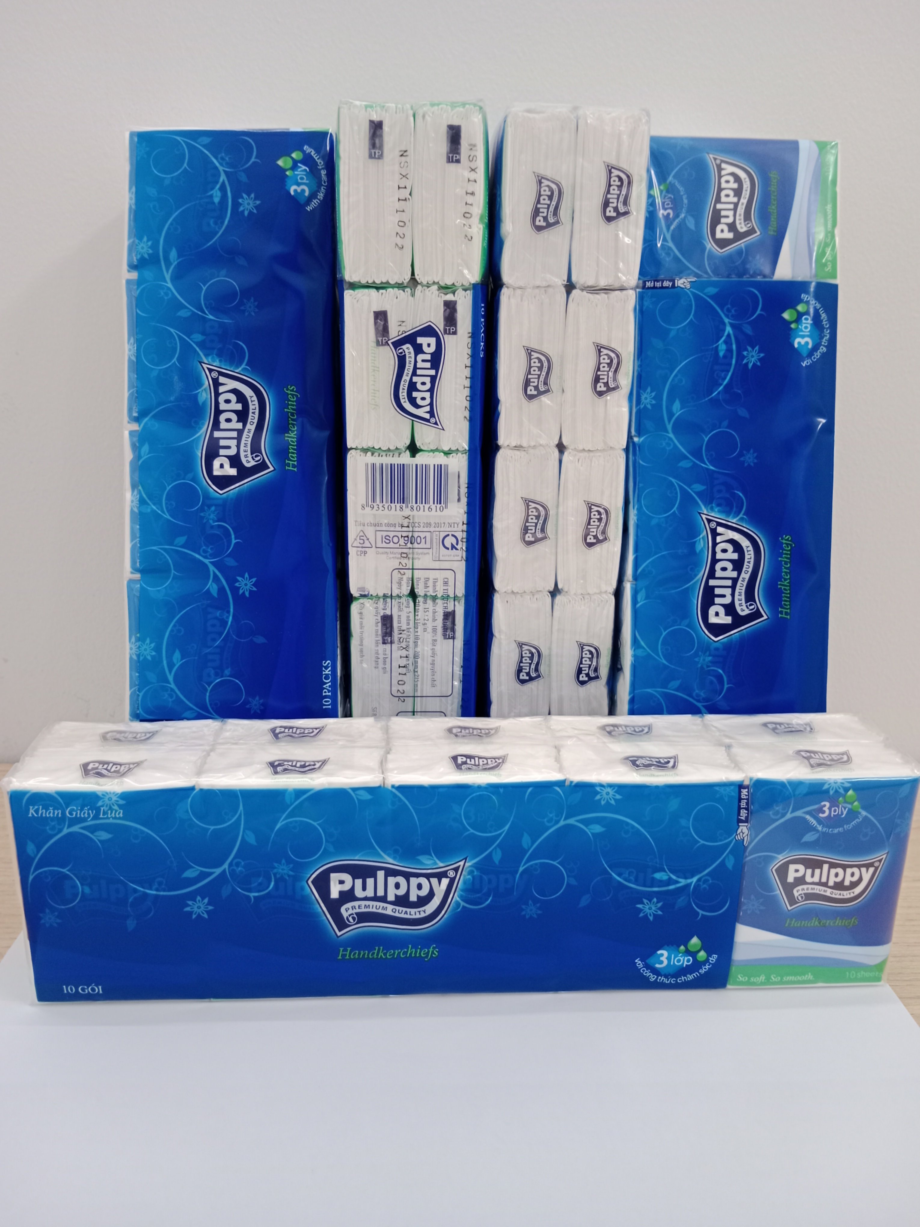 Khăn giấy lụa Pulppy Compact 3 lớp 10 gói