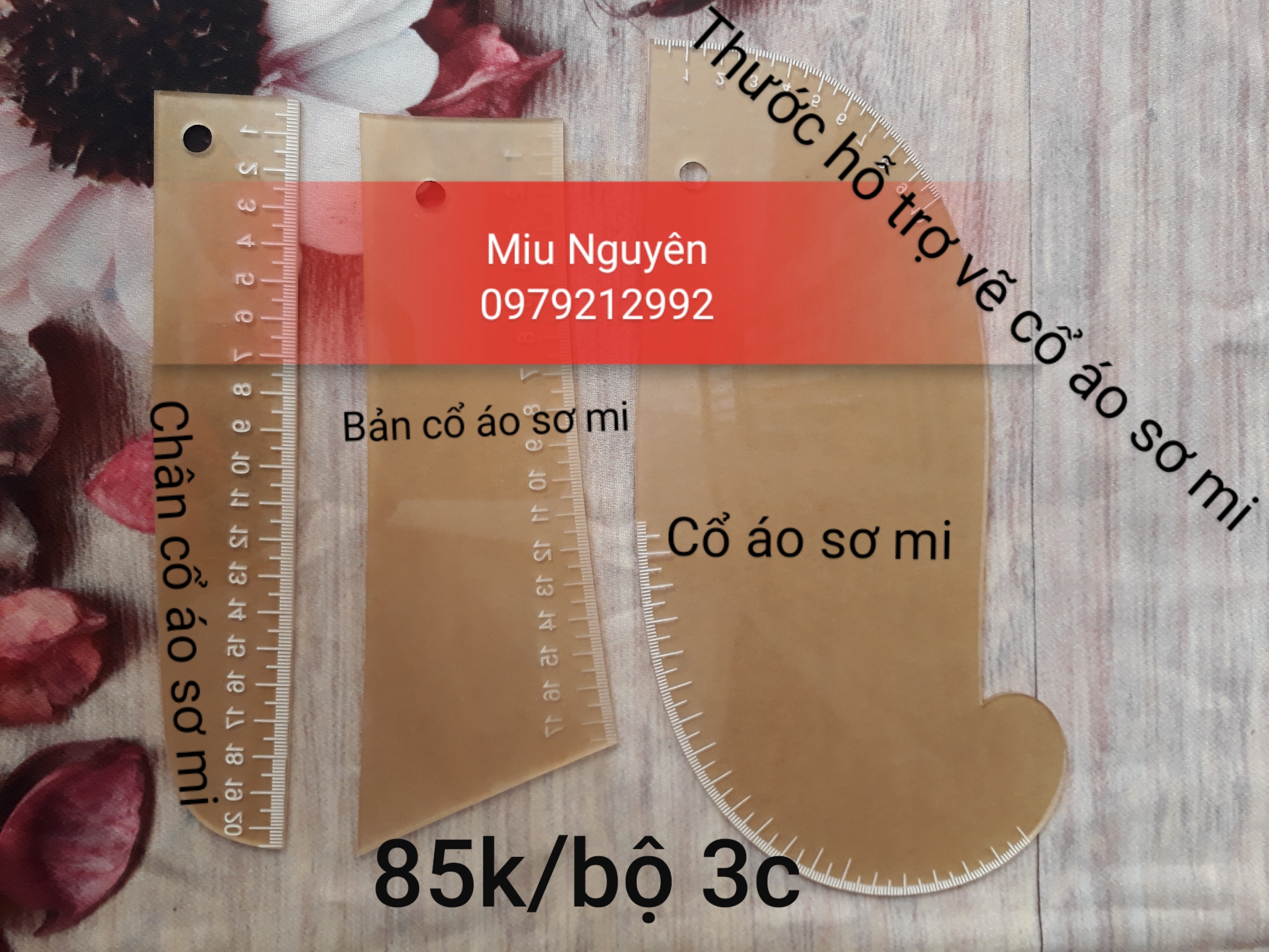 Bộ 3 thước cổ áo sơ mi