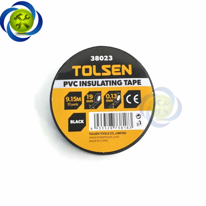 Băng keo điện đen tolsen 38023 dài 9.15m dày 0.13mm bảng 19mm