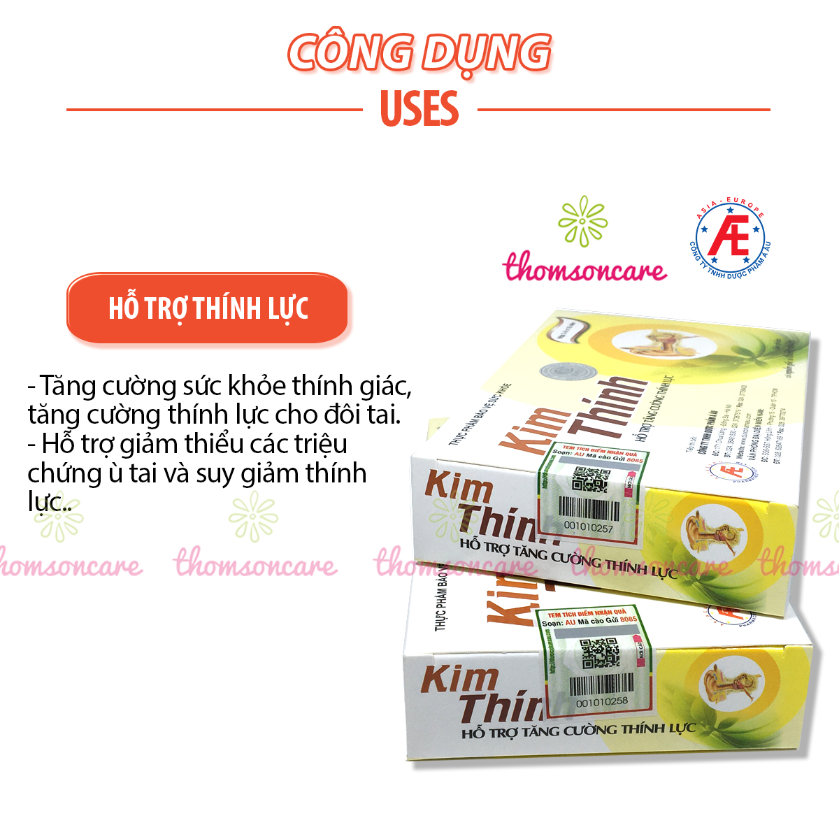 [COMBO 7 HỘP] Kim thính - Tăng cường thính lực, ù tai từ thảo dược [Kim Thinh]
