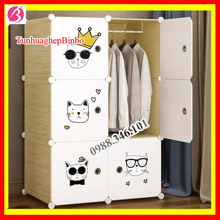 [HOT SALE] Tủ nhựa lắp ghép đựng quần áo 6 ô kích thước 1m1x70x47cm nhiều mẫu lựa chọn, dễ dàng tháo lắp, tiện lợi