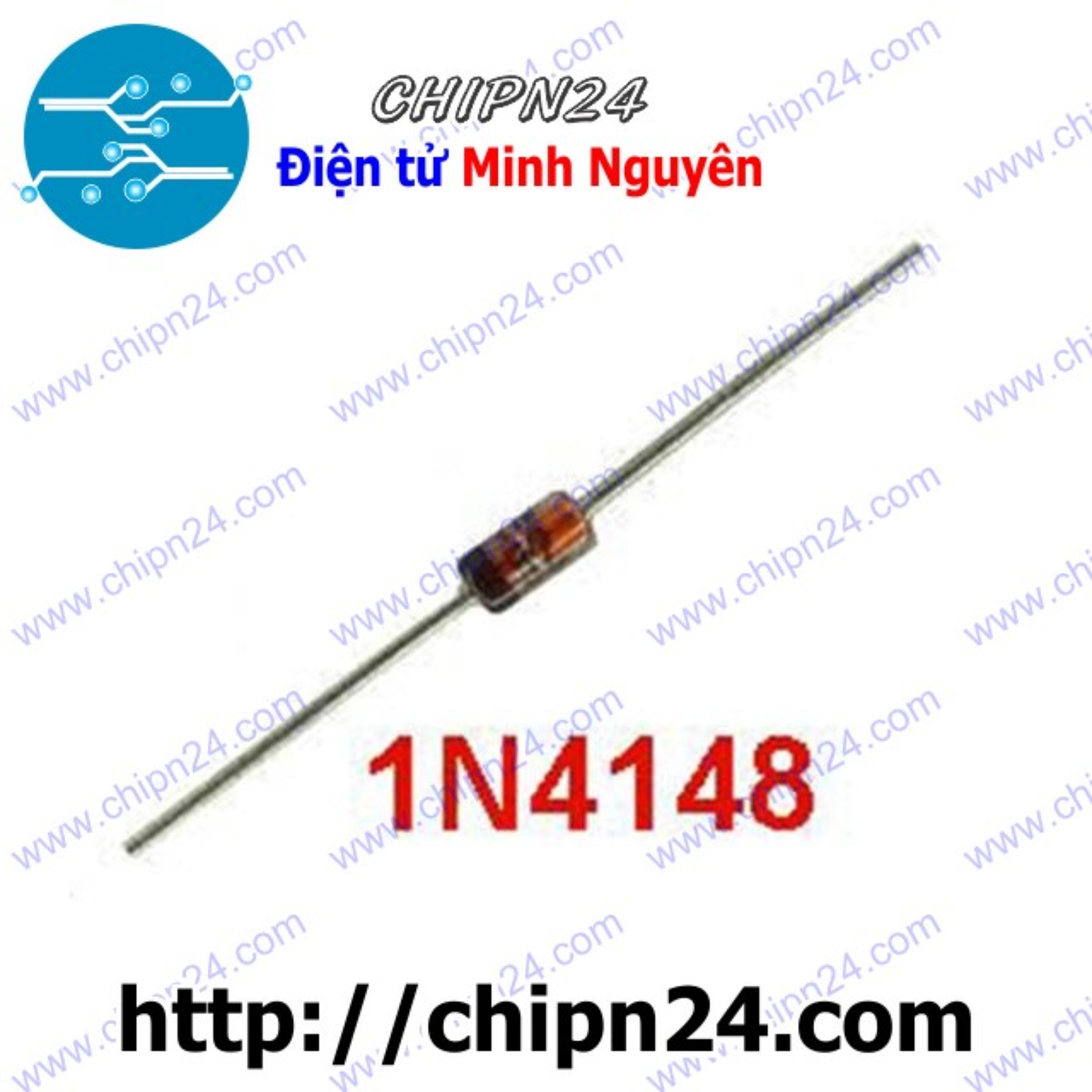 [25 con] (KG2) Diode 1N4148 DIP DO-35 450mA 100V (IN4148 4148 Diode xung)