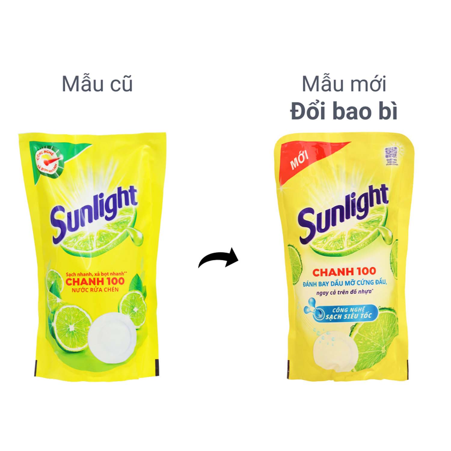 Combo 3 Nước Rửa Chén Sunlight Chanh 100 Túi 750G
