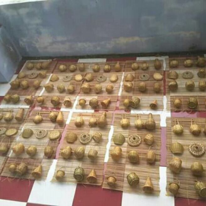 Bộ mành tre kèm 12 món mây tre đan