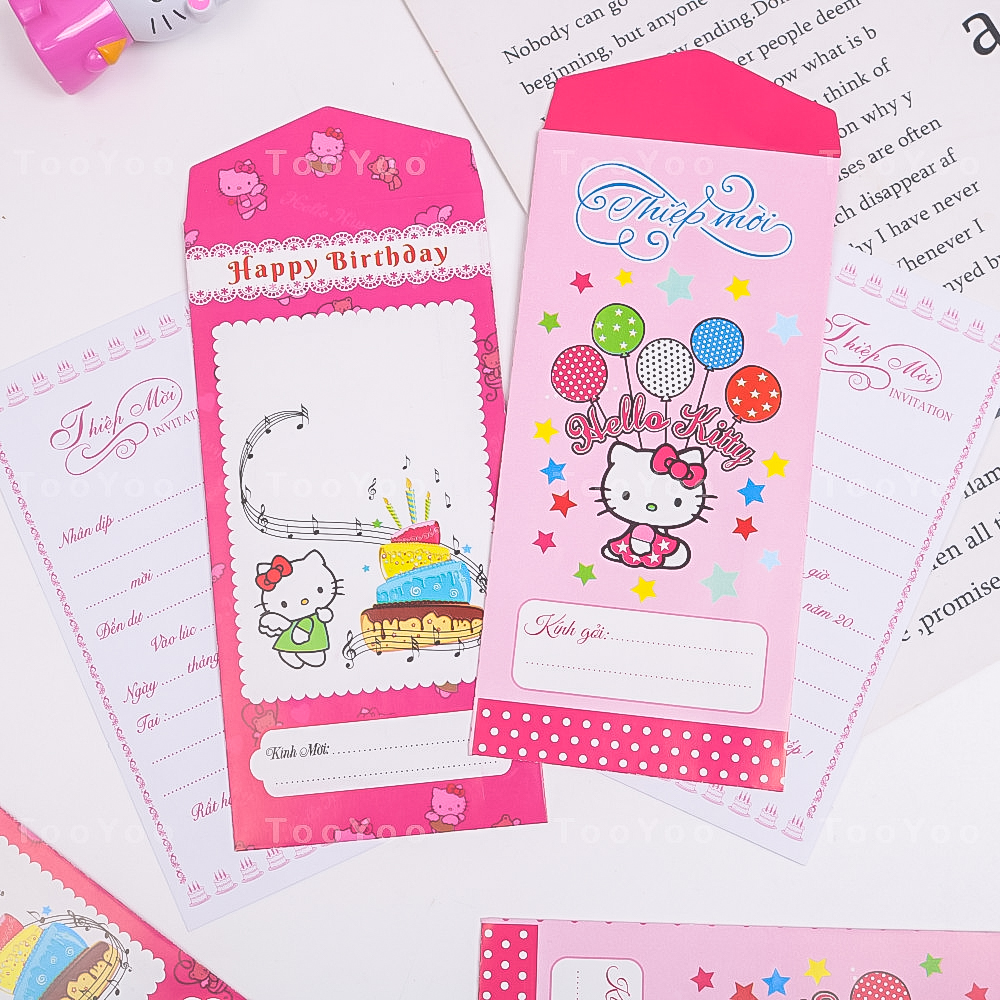 Set 10 thiệp mời hello kitty dễ thương cute tooyoo bk00641