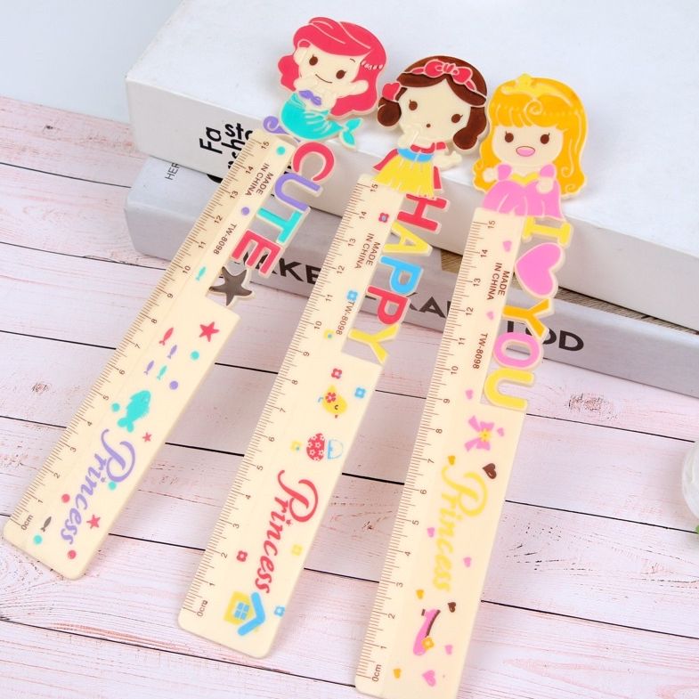 Set 2 cây thước kẻ công chúa, hello kitty dễ thương 15cm