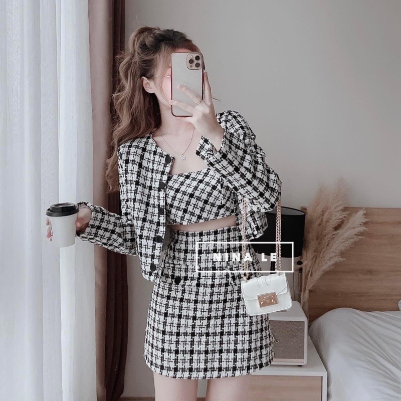 [ Unisex _365 ] Sét Bộ dạ stweed  3 món