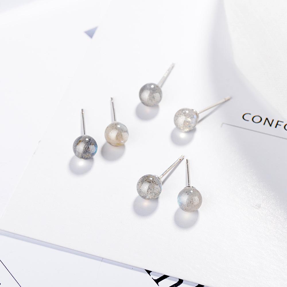 Bông tai cổ điển đá mặt trăng moonstone - Meetshop