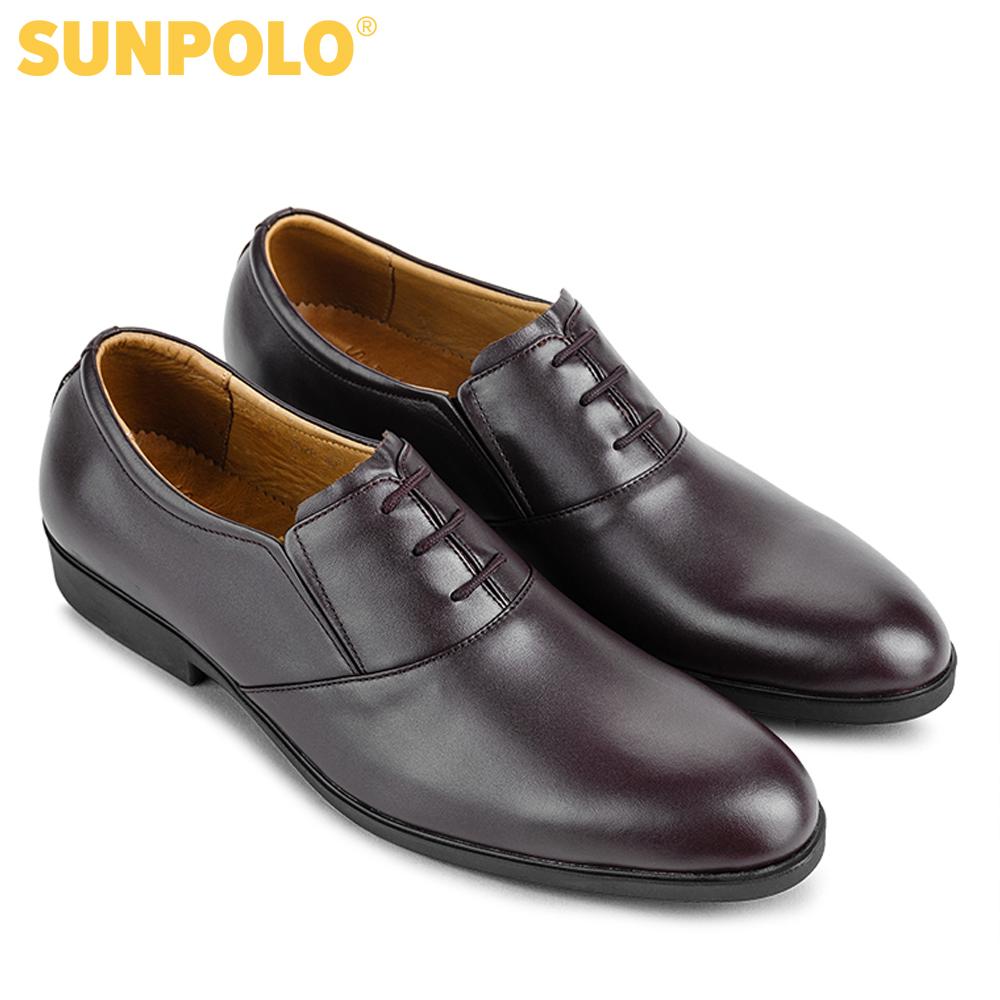Giày Tây Nam Da Bò Công Sở SUNPOLO SUKT0528DN (Đen, Nâu)