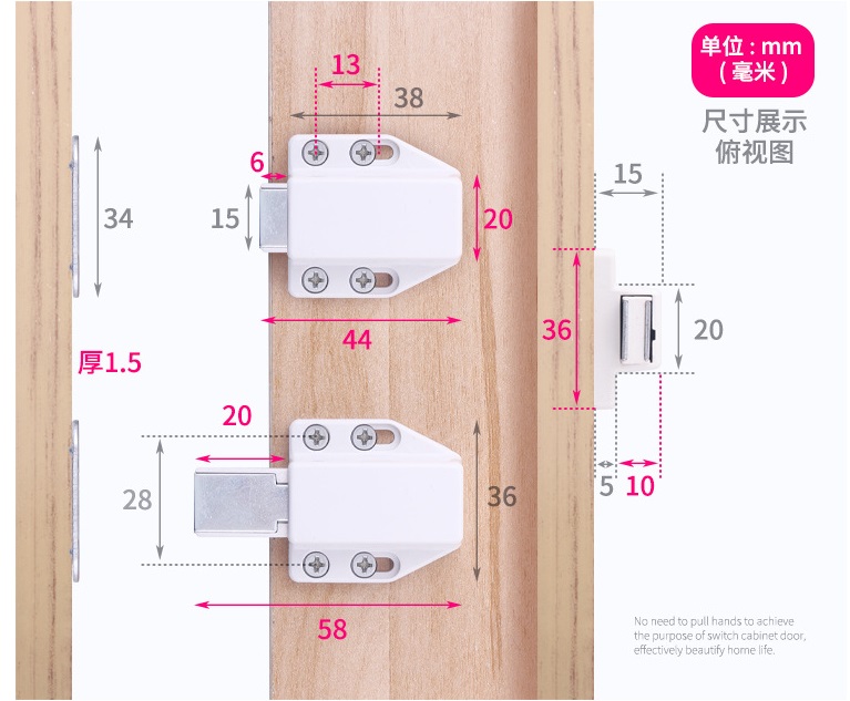 Bộ Dụng Cụ Nhấn Đóng - Mở, Hít Cánh Tủ Nam Châm