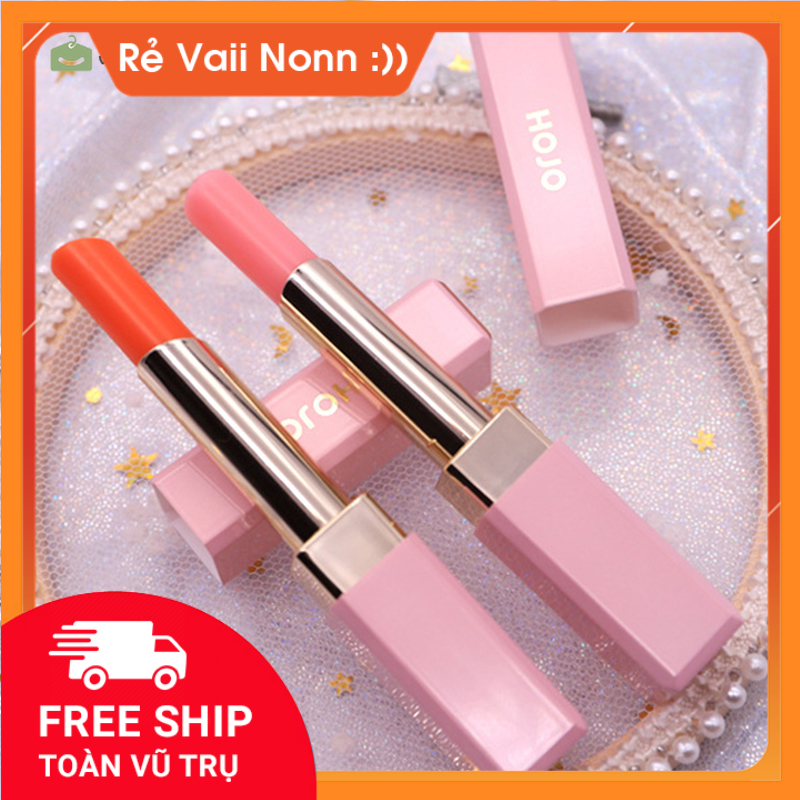 Son Dưỡng Môi HOJO Vỏ Hồng Đổi Màu Theo Nhiệt Độ 2 Tone Màu Hồng , Cam Cực Xinh