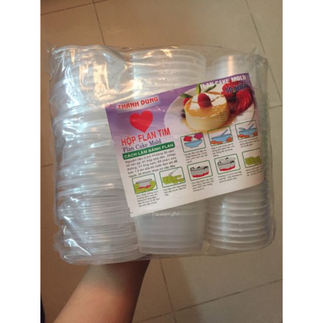 Hộp Bánh Flan ( Caramen) Hình Trái Tim (50 Hộp)