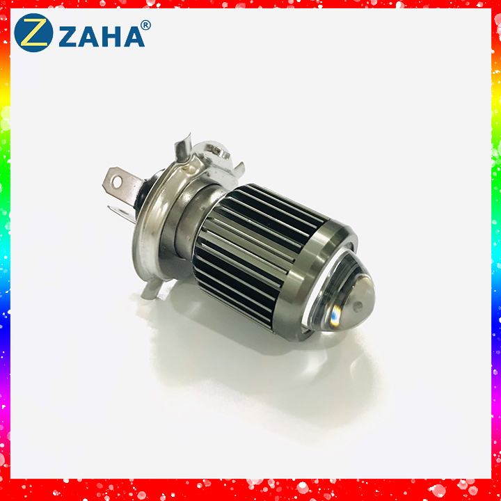 [HCM]Đèn pha led xe máy H4 bi cầu cos vàng pha trắng