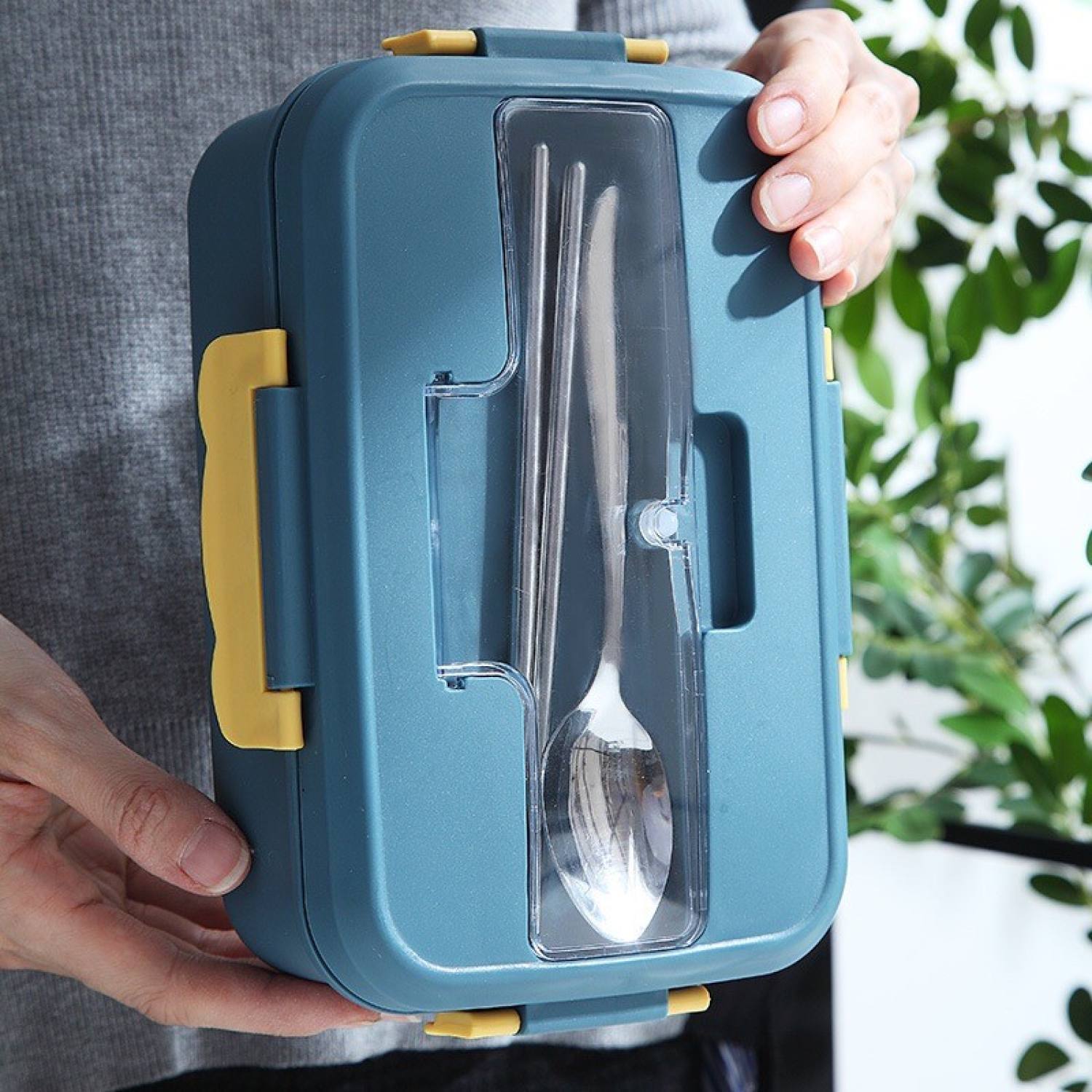 Hộp cơm văn phòng 3 ngăn kèm đũa thìa inox, hộp đựng thức ăn, hộp cơm giữ nhiệt, hộp cơm văn phòng " CN81 "