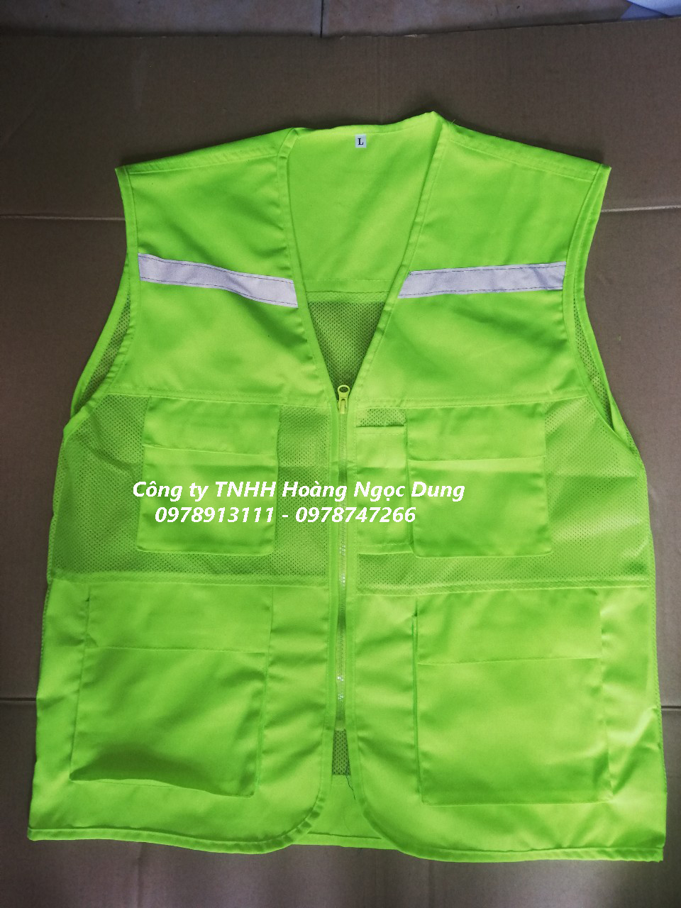 Áo ghi lê phản quang 4 túi bảo hộ lao động màu vàng chanh