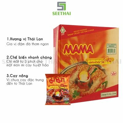 Thùng 30 Gói Mì Mama 55g-60g Đủ vị Tomyum - Thịt Bằm - Vịt Tiềm - Gà Oriental Style - Creamy TomYum Thái Lan Từ SeeThai