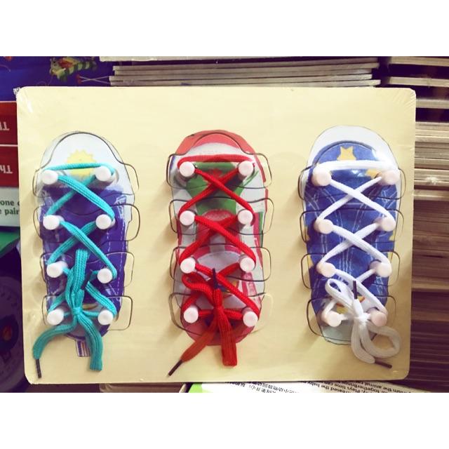 Đồ Chơi Gỗ Buộc dây Giầy Theo Montessori