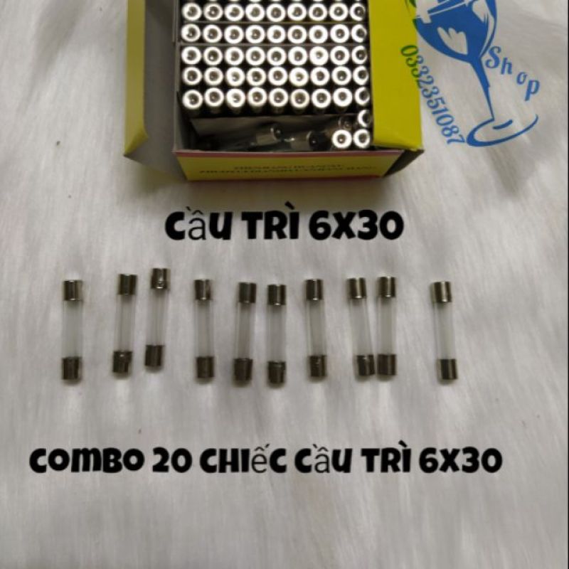 Bảng giá Combo 20 chiếc cầu chì thủy tinh 6x30