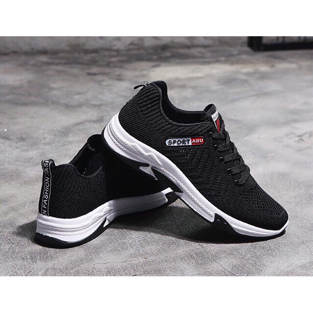 (VIDEO THẬT) Giày nam sneaker thể thao - sport ABUUU có 2 màu đen và xám - BHNT Shop