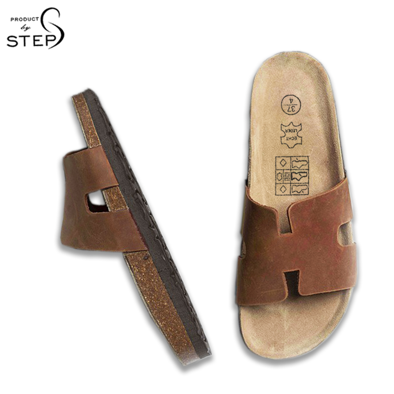 Dép đế trấu Da thật Chữ H (Size 35-45)