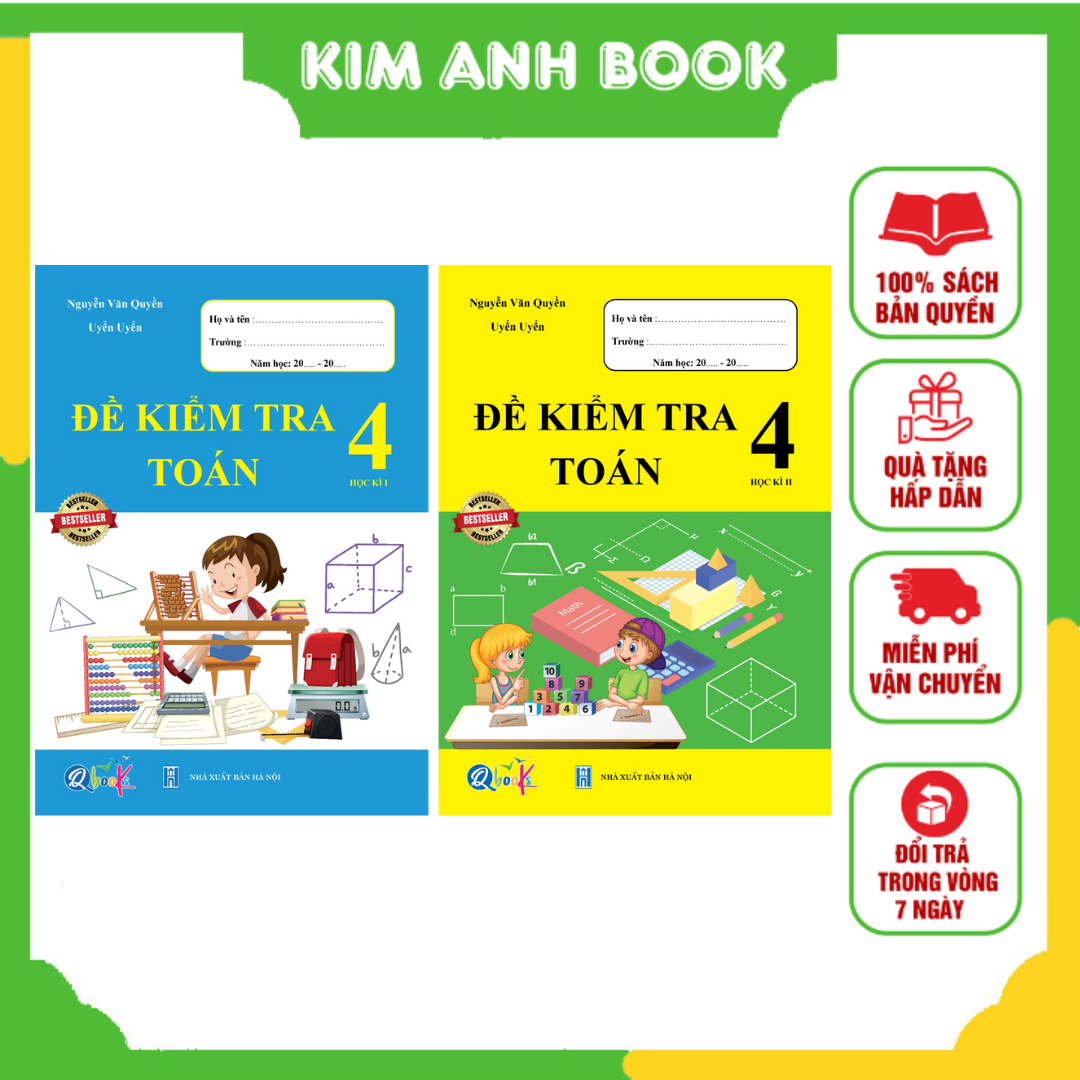 Combo Sách - Đề Kiểm Tra Toán 4 Học Kì I + II