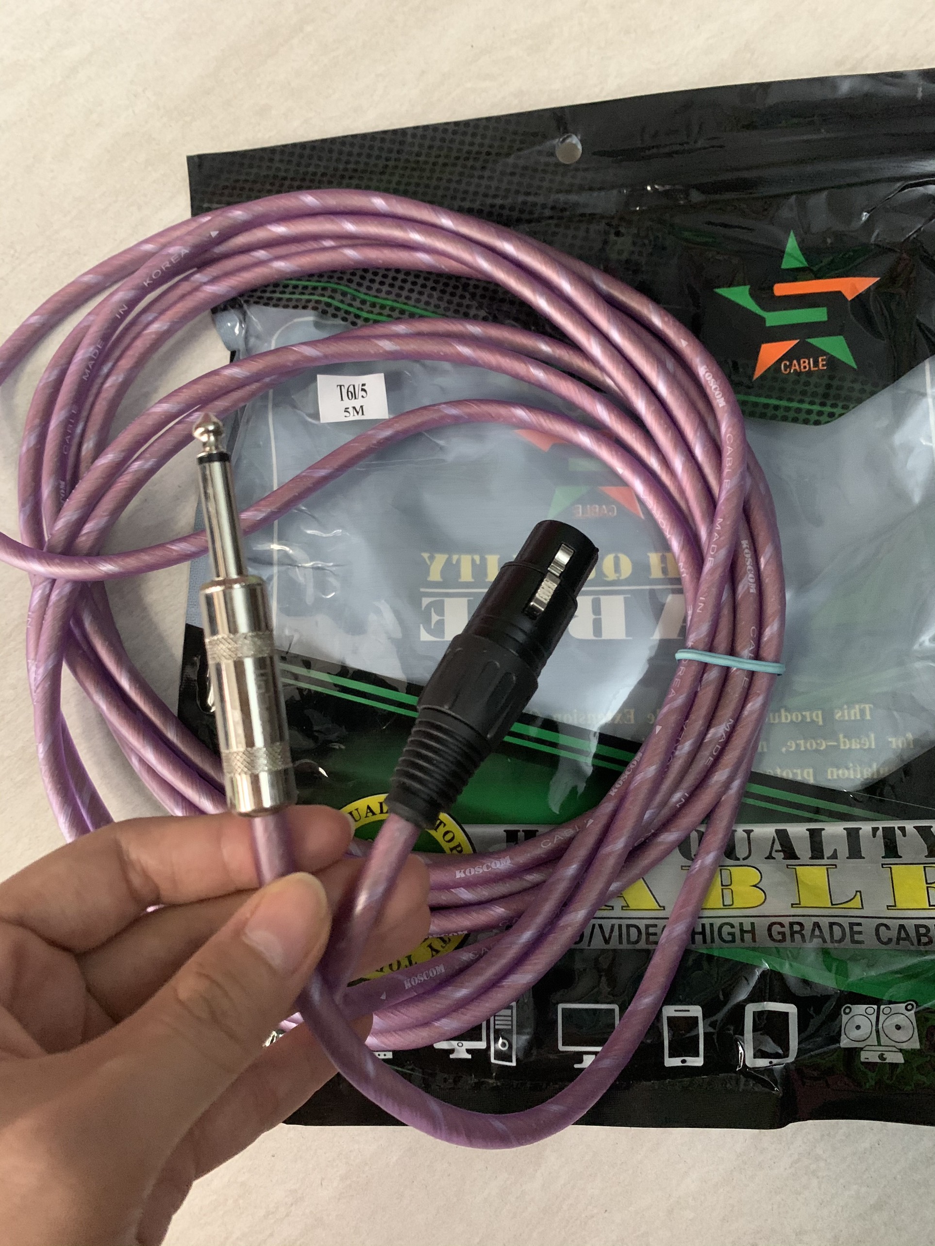 [HCM]DÂY CẮM MICRO XLR ĐẦU 6.5MM DÀI 5M dây dẻo