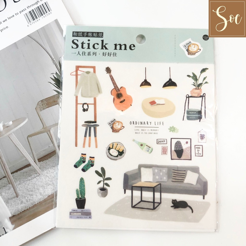 Set Sticker Stick Me giấy washi