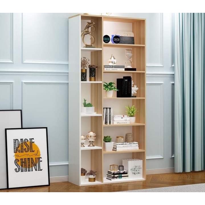Kệ Sách Để Sàn Thời Trang Phối Màu 6 Tầng chắc chắn Gỗ MDF phủ melatium cao cấp. Đầy đủ phụ kiện lắp ráp