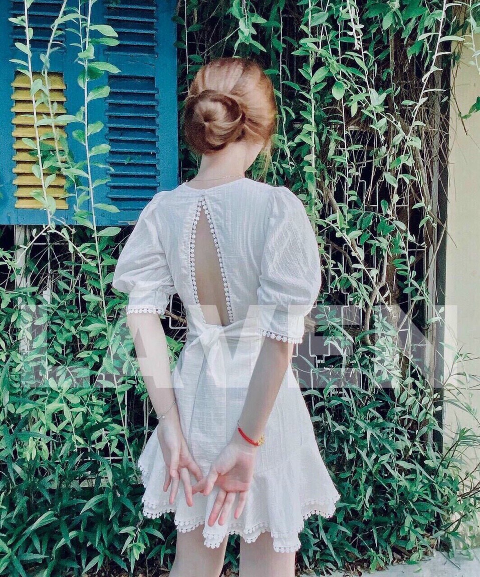 đầm đuôi cá hở lưng đầm tieeyr thư sang chảnh