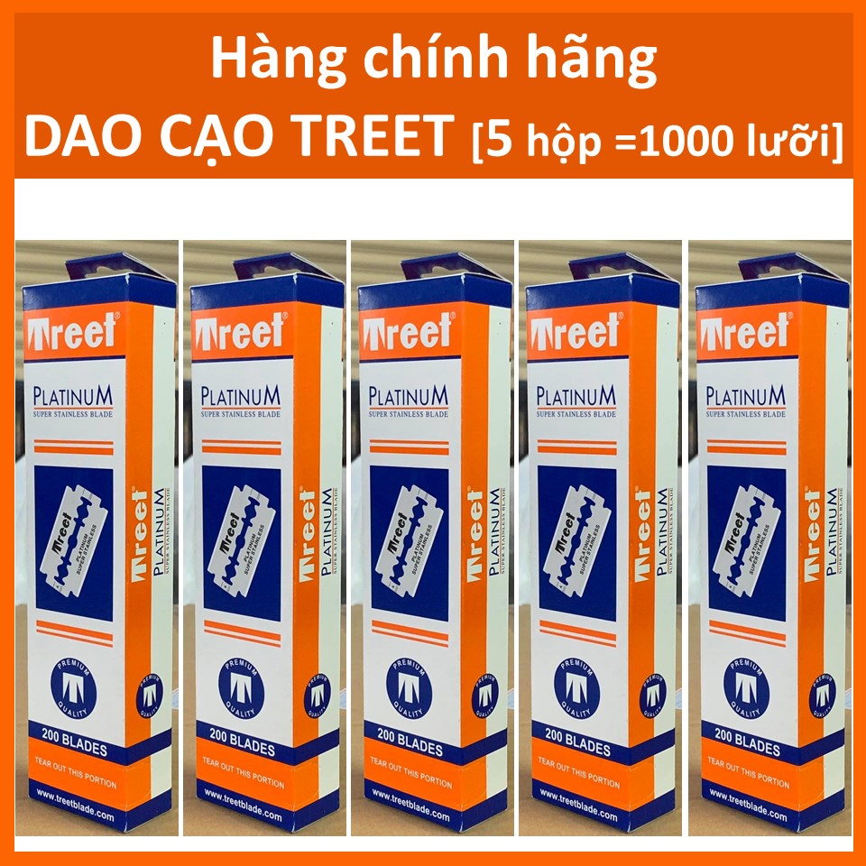 [HCM ship 2h] Combo 5 Hộp lưỡi lam Treet Cam Platinum (200 lưỡi/hộp)X5