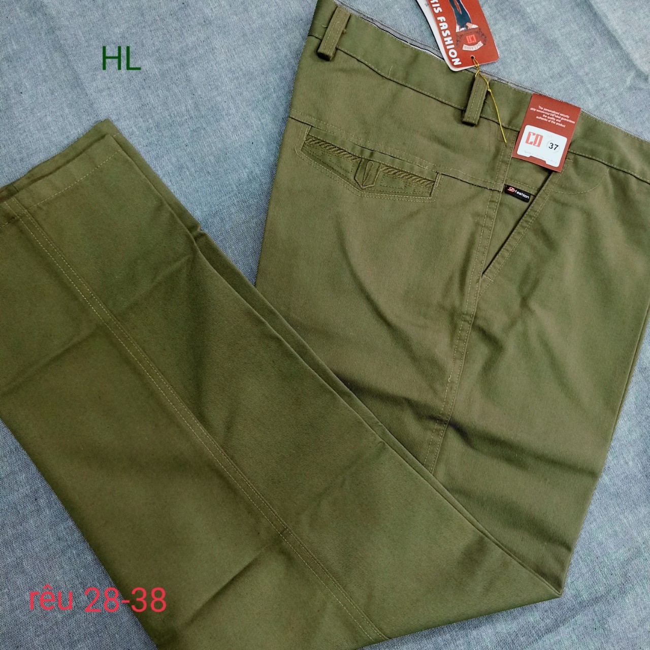Quần Kaki Dài Trung Niên Ống Đứng