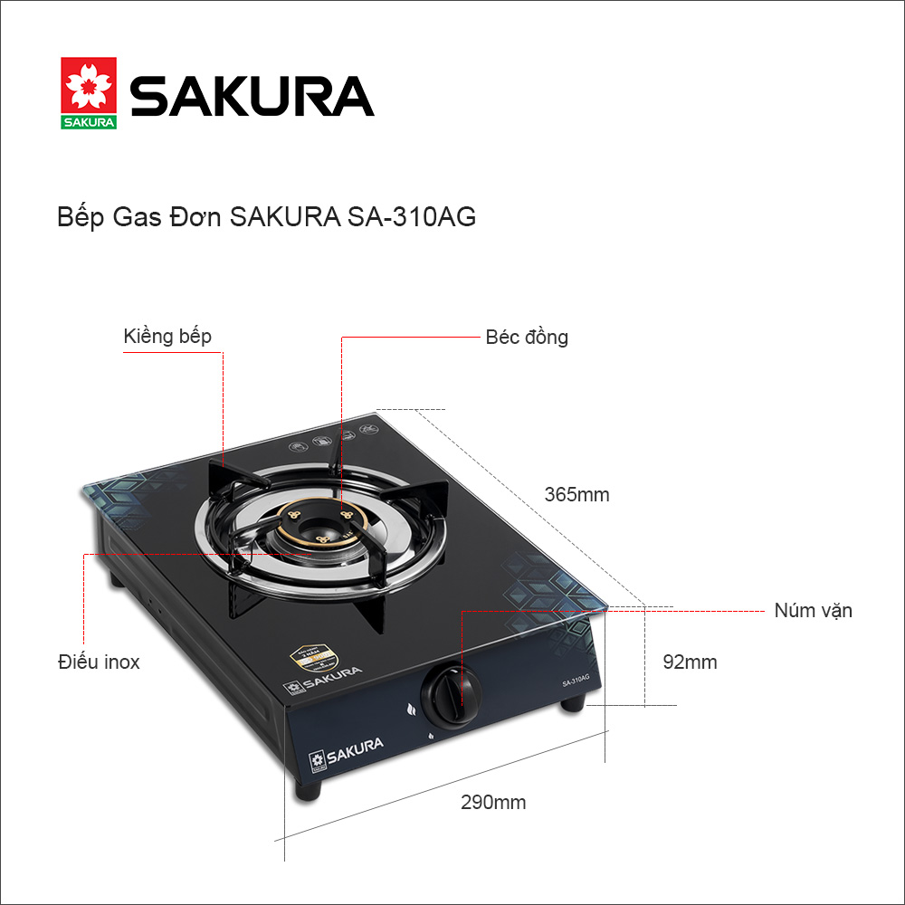 Bếp Gas Đơn SAKURA SA-310AG
