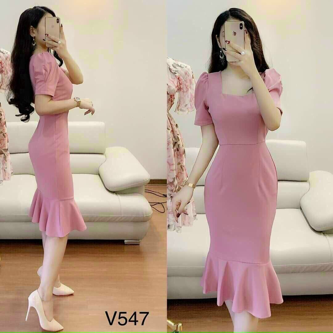 đầm thun ôm xinh lung linh đủ size qc