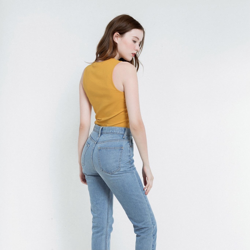 Áo sát nách nữ cổ tròn thun trơn – basic tank top – PHA08 – Cotonfio