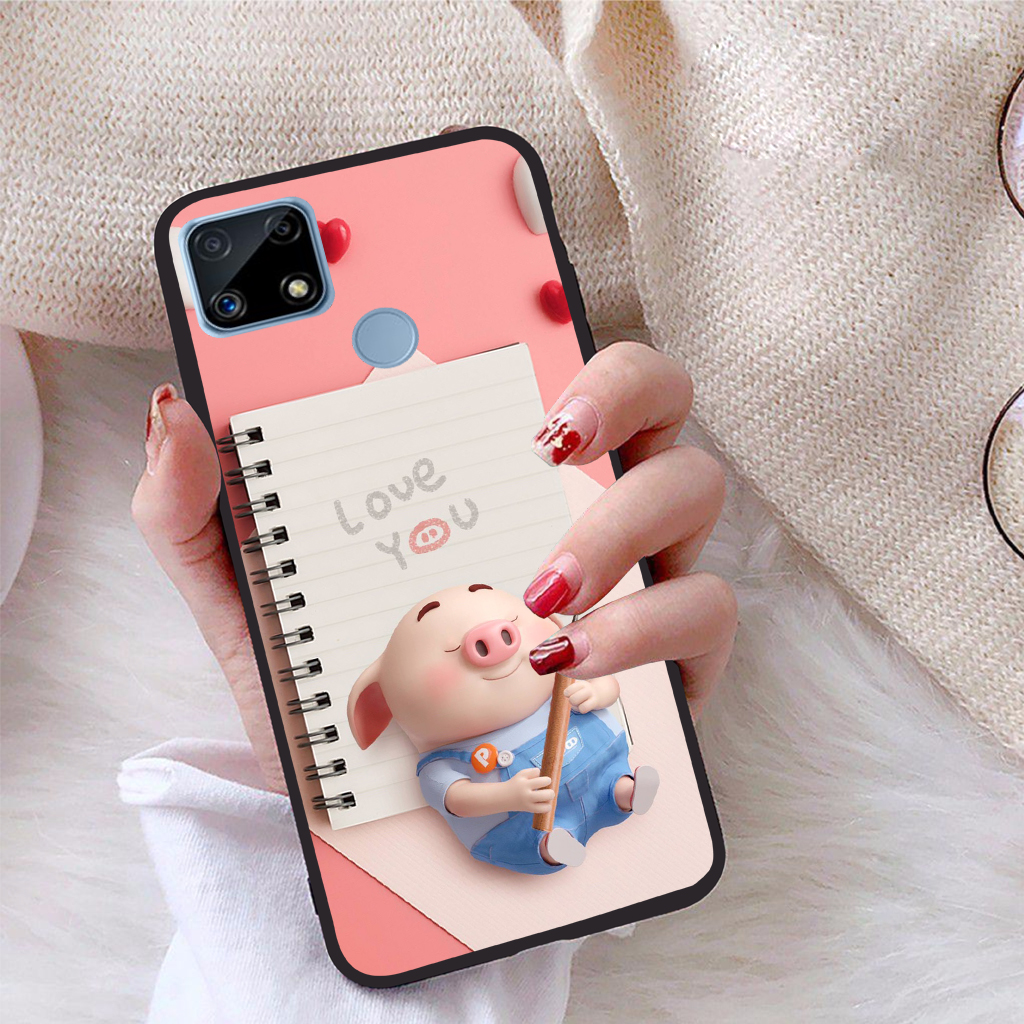 Ốp lưng Realme C25 viền dẻo TPU BST Pig Cute