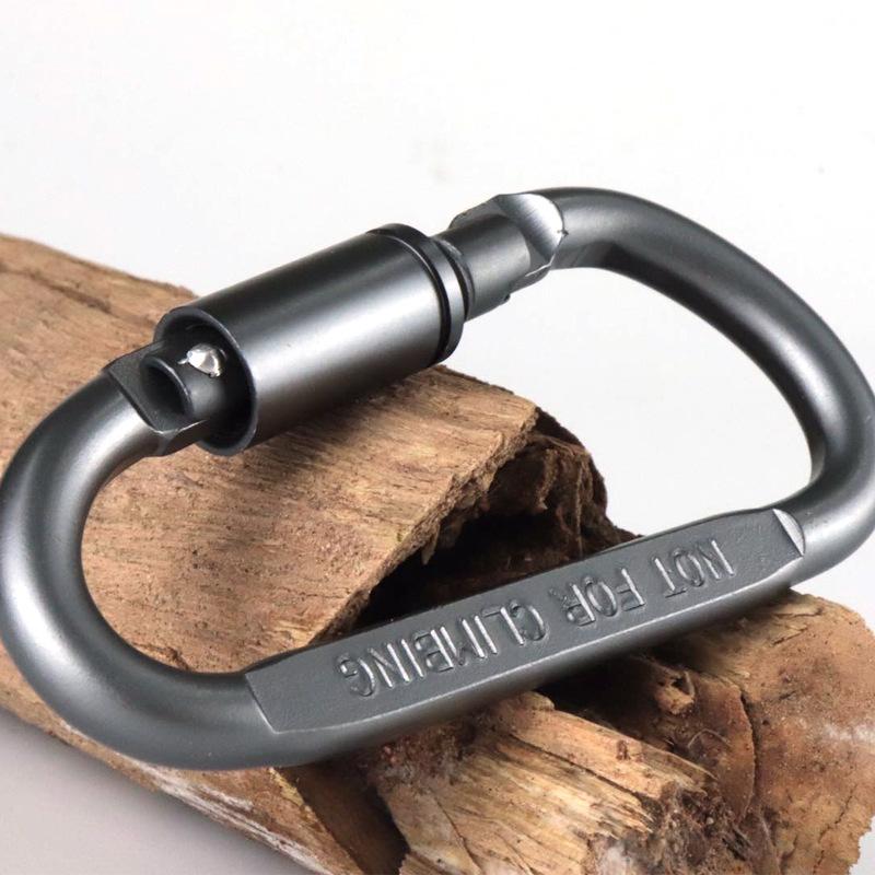 Móc khóa D nhôm 7cm vặn (Bạc)