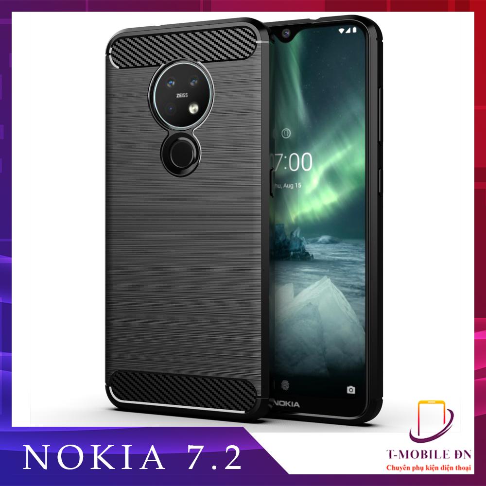 Ốp lưng Nokia 7.2 ốp silicone mềm Carbone phay xước chống sốc chống vân tay