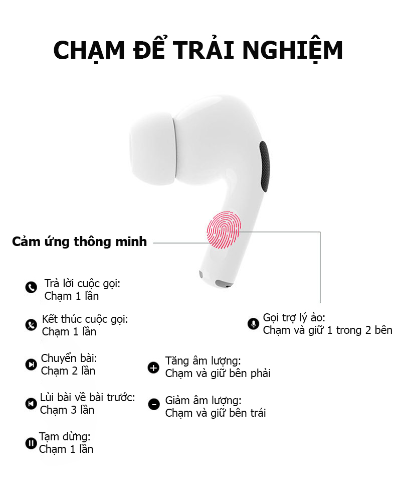 Tai Nghe Không Dây Bluetooth TWS Tai Nghe 5.0 Tai Nghe Điều Khiển Cảm Ứng Tai Nghe Chống Nước Tai Nghe Nhạc Âm Thanh Nổi Mic HD