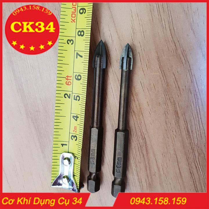 Mũi Khoan Gạch Men Mũi khoan gạch đa hoa phi 6 đen thẳng